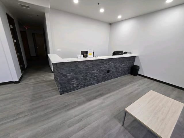 Completed reception area of the physical therapy office built by All American Builders